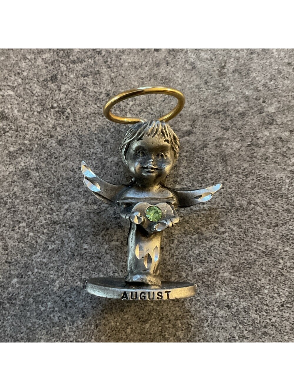Vtg Birthstone Angels of The Month August Pewter Figurine Fashion Trends Inc J-B